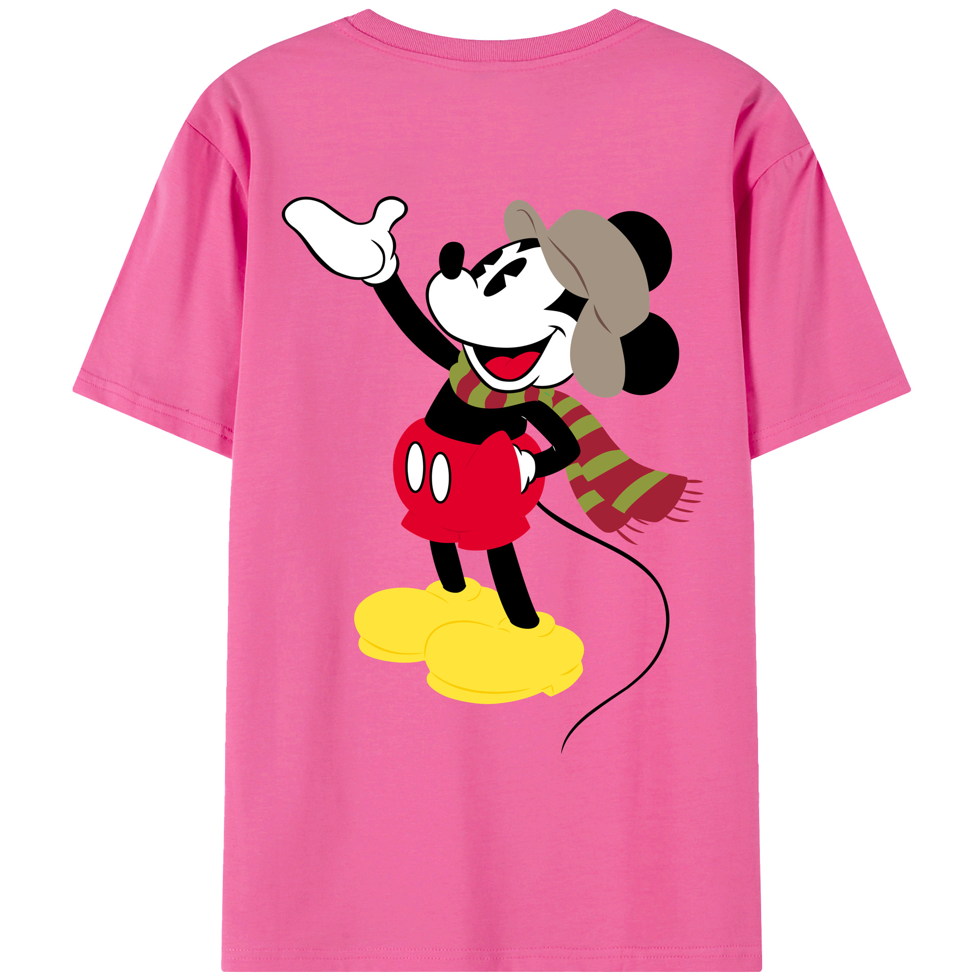 （画像用） ミッキーマウス Mickey Mouse レディース半袖Tシャツ(バックプリント)